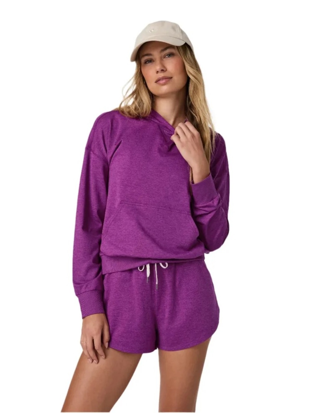 Women’s Vuori Magenta Heather Halo Modern Pullover Hoodie Sz Large - Picture 4 of 4